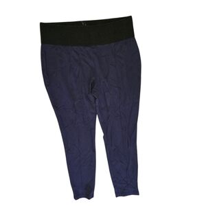 Weekends by Chico's 2 (Approx Size 12) Blue & Black High Elastic Waist Leggings